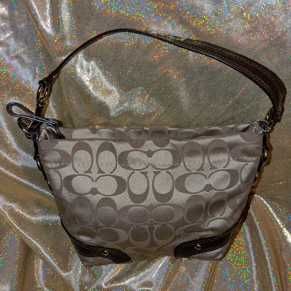 Coach Signature Mini Hobo Shoulder "Baguette" Bag - Picture 3 of 11